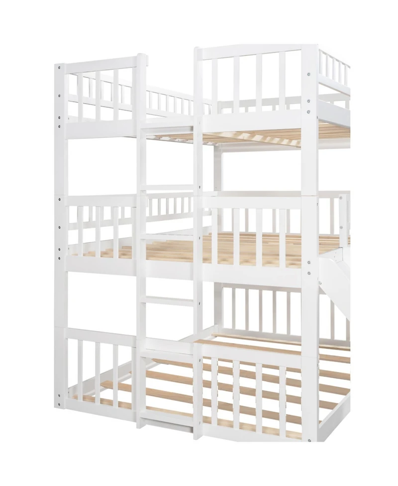 Streamdale Furniture Triple Full Bunk Bed with Ladder & Slide