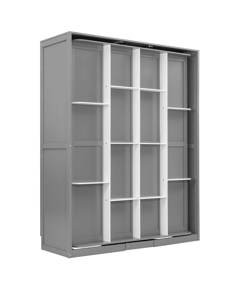 Streamdale Furniture Rotating Queen Murphy Bed with Hidden Storage, Space-Saving Wall for Small Rooms