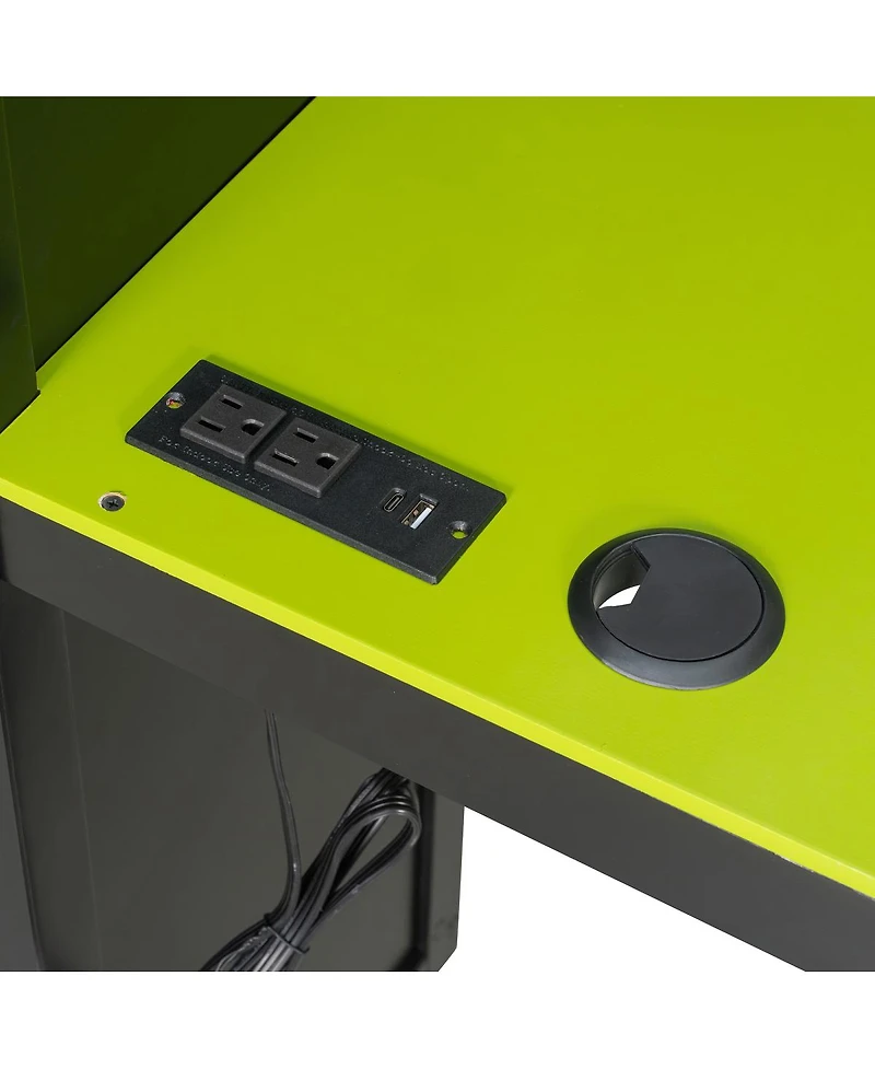 Streamdale Furniture L-Shaped Twin Gaming Bed Frame w/ Rgb, Usb, Tv Stand, Storage, Reversible