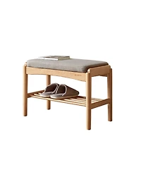 Streamdale Furniture Solid Wood Shoe Bench with Cushion