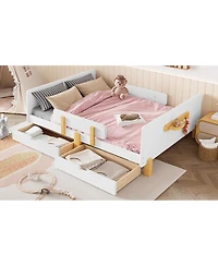 Streamdale Furniture Full Size Platform Bed with Storage, Solid Wood Frame, No Box Spring Needed