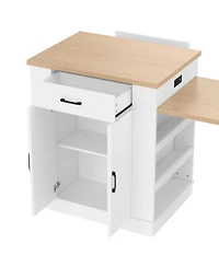 Streamdale Furniture Extendable Island console with drawers, cabinet, and shelving