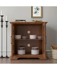 Streamdale Furniture 34.37" x 15.55" x 34.06" Sideboard with 2 Clear Tempered Glass Doors & Adjustable Shelf