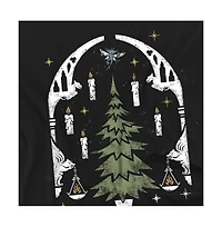 Harry Potter Men's Hogwarts Great Hall Christmas Tree Stamp T Shirt