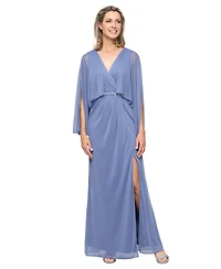 Sl Fashions Women's Embellished Surplice Neck Ball Gown