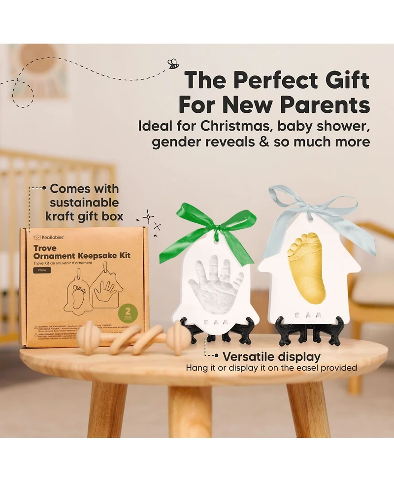 KeaBabies Trove Baby Hand and Footprint Kit, Dog Paw Print Handprint Ornament Kit for Babies, Boys, Girls, Newborns