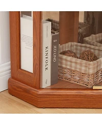 Streamdale Furniture Lighted Corner Curio Cabinet - Display Case for Living Room, Collectibles, Wine & Bar