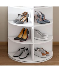 Streamdale Furniture Rotating Shoe Rack Tower, 7-Tier Spinning Storage Organizer (White