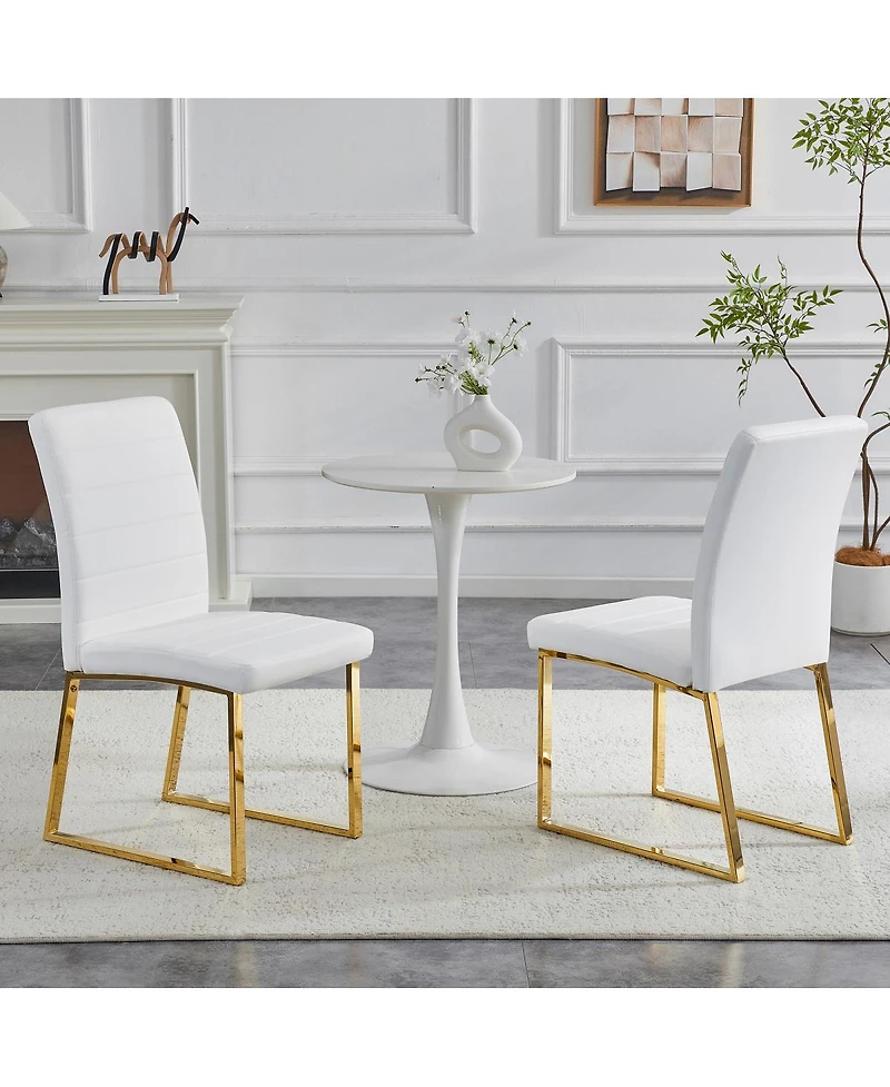 Streamdale Furniture 2-Pack Heavy-duty Chairs: 2.1" Cushion, Iron Frame, Home/Office, Great Value