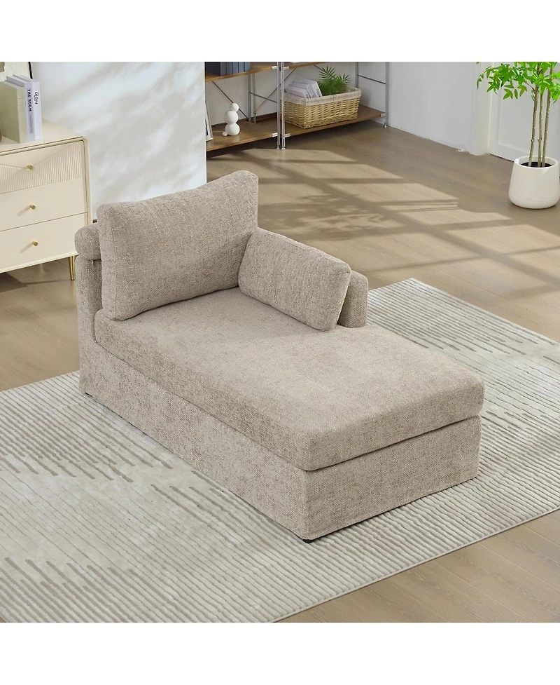 Streamdale Furniture 31.89" Wide Modular Sofa Bed with Chenille Fabric & Metal Legs