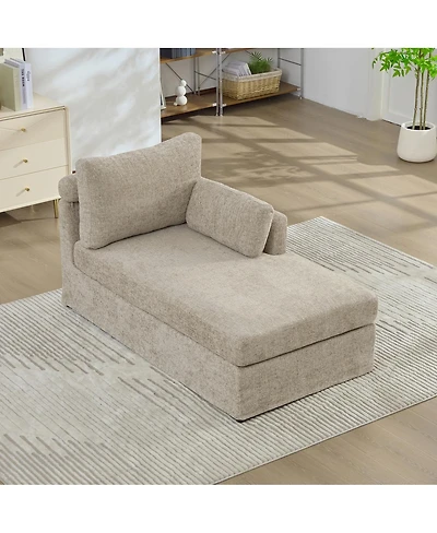 Streamdale Furniture 31.89" Wide Modular Sofa Bed with Chenille Fabric & Metal Legs