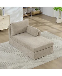 Streamdale Furniture 31.89" Wide Modular Sofa Bed with Chenille Fabric & Metal Legs