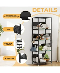 Streamdale Furniture 4-Tier Glass Display Shelf with Rgb Lights & Adjustable Storage