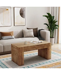 Streamdale Furniture Farmhouse Coffee Table with Hidden Storage Drawer
