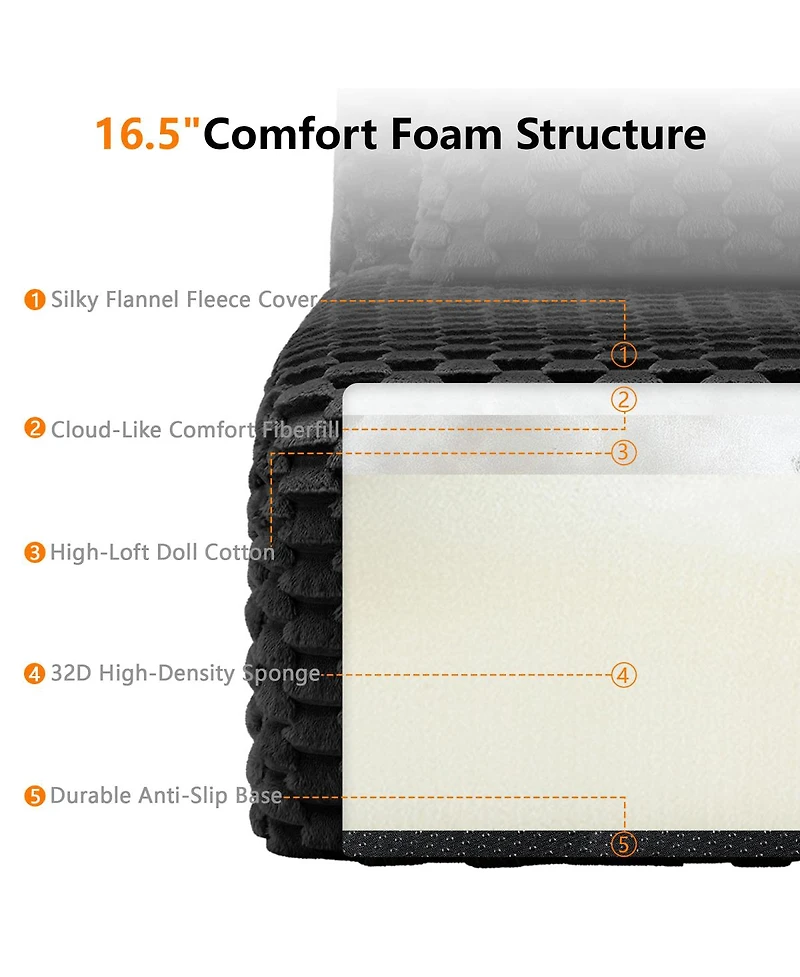 Streamdale Furniture Streamdale 82" Modern L-Shaped Flannelette Sectional Sofa, Oversized Deep Seat Couch