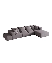 Streamdale Furniture Streamdale Modern Upholstered Sectional Boneless Couch Set, Modular 132" L Shaped Sofa Set