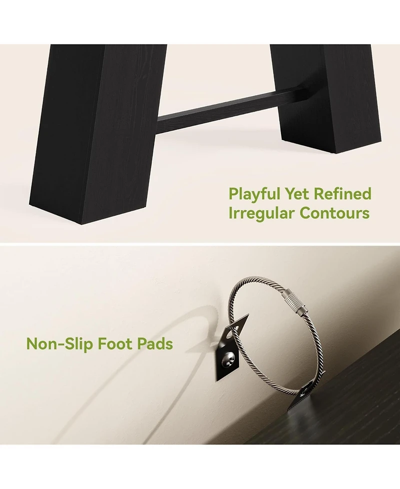 Tribesigns 70.8-Inch Long Black Console Table for Entryway, Narrow Modern Sofa Table, Black