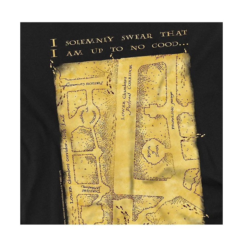 Harry Potter Men's Marauder's Map Interior Words T Shirt