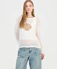 Ultra Flirt Juniors' Icon Open-Knit Sweater
