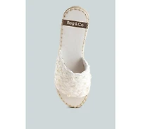 Yakna Pearl Embellished Woven Flats
