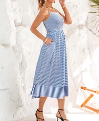 Cupshe Women's Woodland Striped Midi Beach Dress