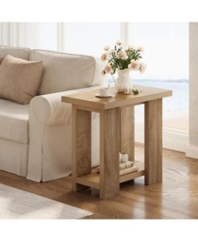 Tribesigns 2 Tier Side Table Farmhouse End Table With Storage Shelves Small Nightstand Wooden Beside Table Bed Side Table