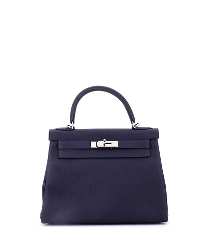 Pre-Owned Hermes Kelly Handbag Togo with Palladium Hardware