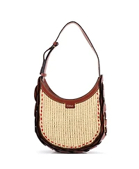 Pre-Owned Chloe Small Darryl Hobo Raffia and Leather