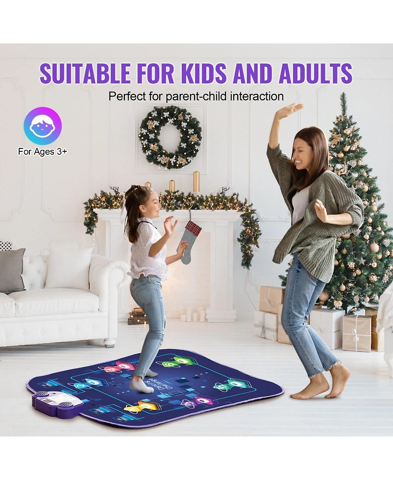 Slickblue Dance Mat, 6-Button Dance Mixer Rhythm Step Play Mat, Electronic Dance Pad with Wireless Bluetooth