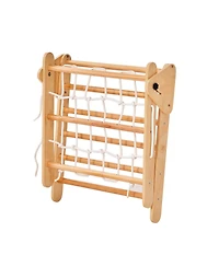 Mecale Pikler Triangle Set, 4-in-1 Montessori Climbing Gym w/ Triangle & Ramp, Large Wooden Set, Ages 1-3