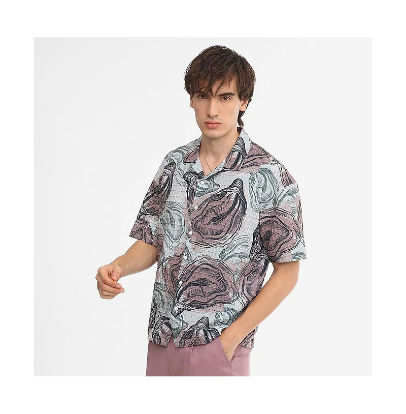 Campus Sutra Men's Oceanic Oversized Shirt