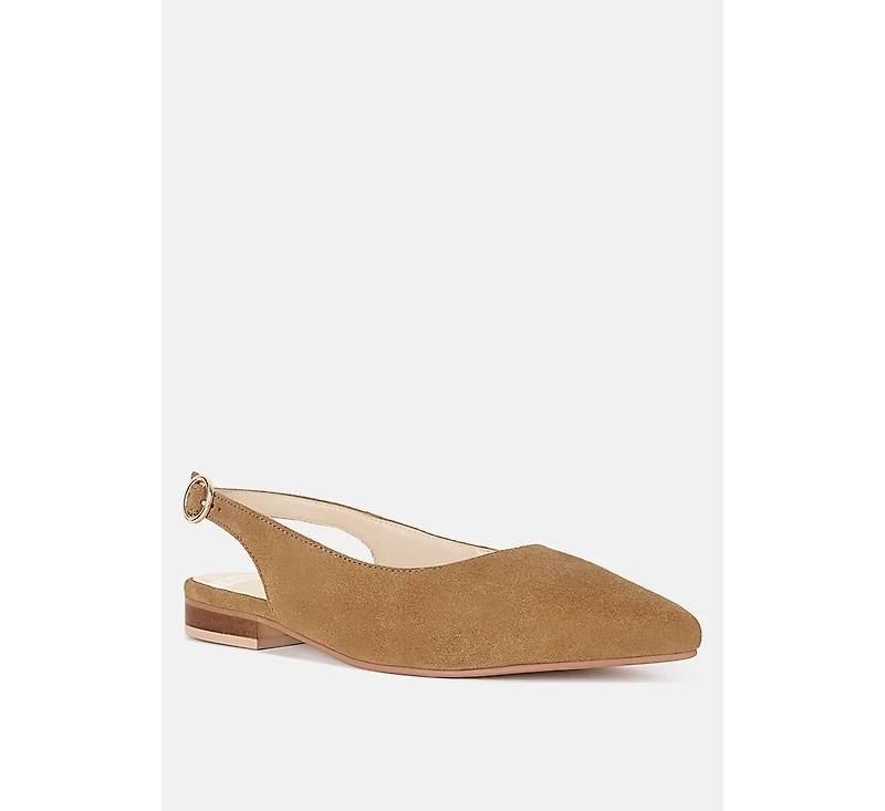 Hocane Real Suede Leather Slingback Sandals