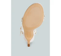 Nidara Studded Real Leather Kitten Heel Sandals