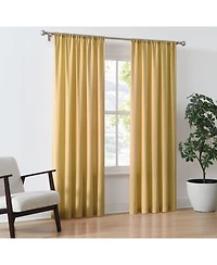 Brooklyn Loom 100% Cotton 200 Thread Count Percale Drape Pair 2 Piece Window Curtain