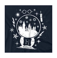 Harry Potter Men's Hogwarts Christmas Snow Globe Stamp T Shirt