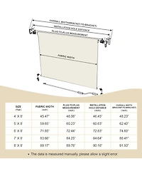 Aoodor 5% Openness Cordless Solar Fabric Roller Shade, Sun Shade for Outdoor Gazebo or Pergola, 95% Uv Protection Blinds Porch Backyard