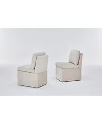 Streamdale Furniture Linen Upholstered Armless Dining Chair with Storage