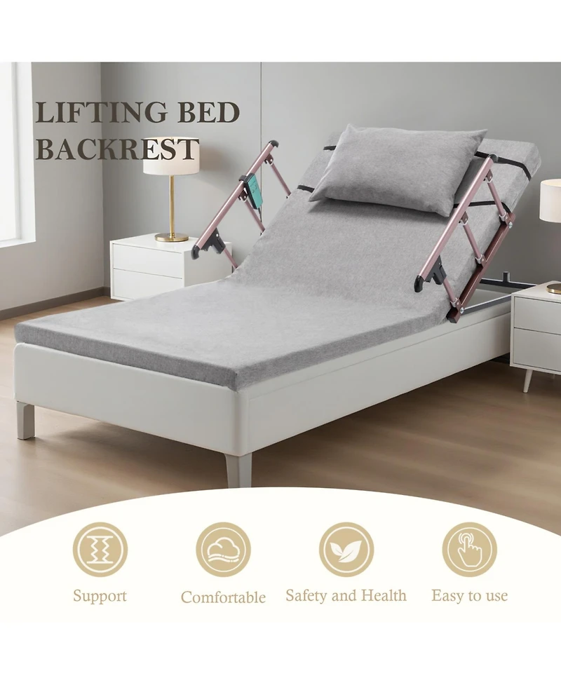 Streamdale Furniture Adjustable Bed Backrest w/ Safety Rails, Remote, for Elderly/Patients