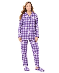 Dreams & Co. Women's Plus Classic Flannel Pajama Set