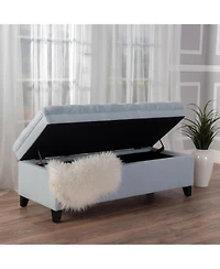 Streamdale Furniture Fabric Storage Ottoman with Birch Legs