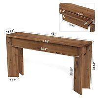 Tribesigns 63-Inch Solid Wood Console Table with 2 Drawers, Farmhouse Entryway Table, Narrow Sofa Table, Vanity Table