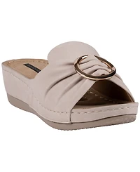 Gc Shoes Women's Isola Floral Rosette Wedge Sandals