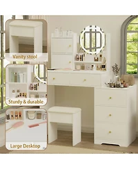 Streamdale Furniture Vanity Desk with Mirror, Lights
