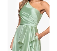 Xscape Women's Metallic Draped One-Shoulder Gown