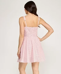 Rare Editions Juniors' Polka Dot Sleeveless Dress