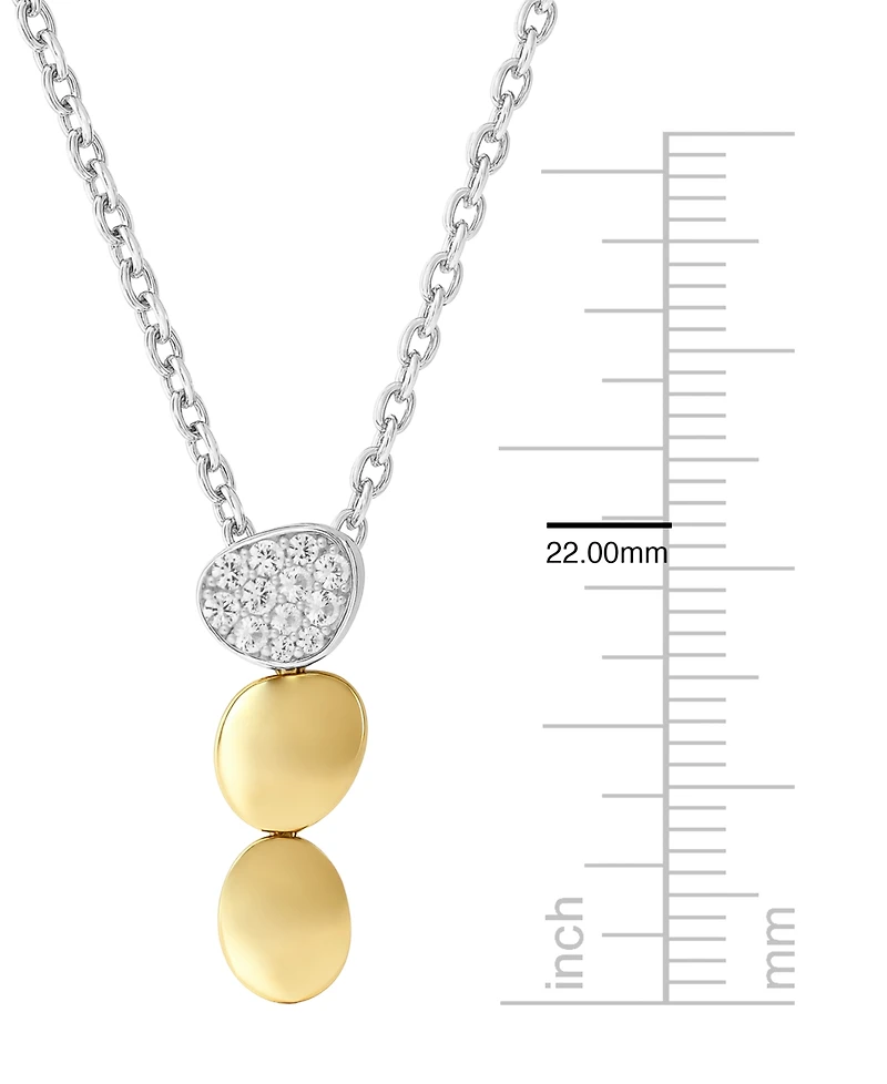 Macy's Diamond (1/4 ct. t.w.) Pendant Necklace in Sterling Silver and 14k Gold Over Sterling Silver