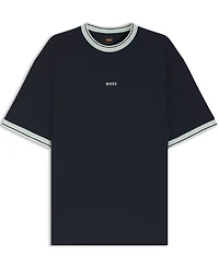 Boss by Hugo Men's Cotton Striped Trim Relaxed-Fit T-Shirt