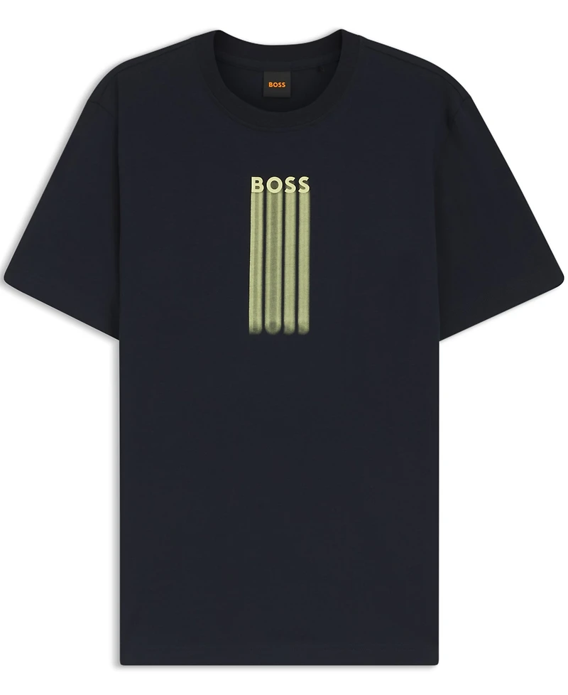 Boss by Hugo Men's Cotton-Jersey Logo Artwork T-Shirt