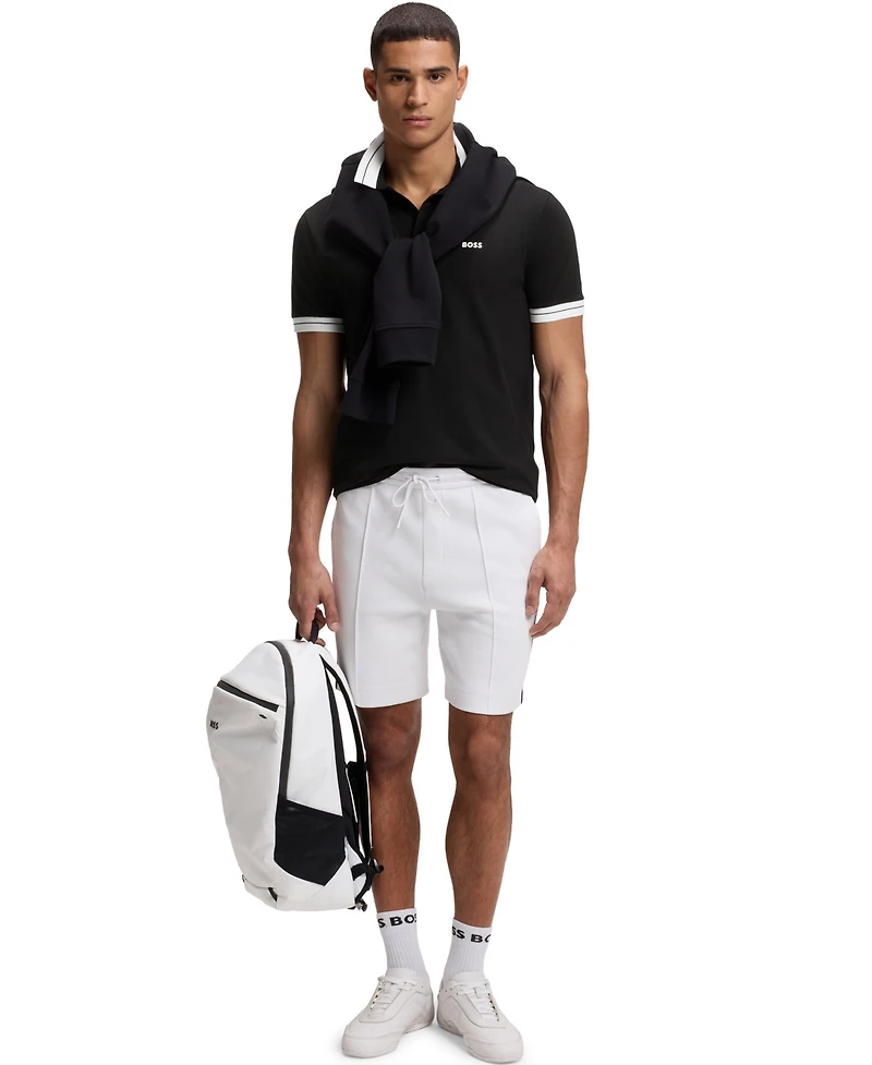 Boss by Hugo Men's Stretch-Cotton Stripe Trims Polo Shirt