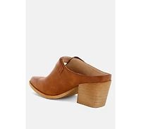 Rag & Co Womens Women Holler Carved Buckle Statement Mules